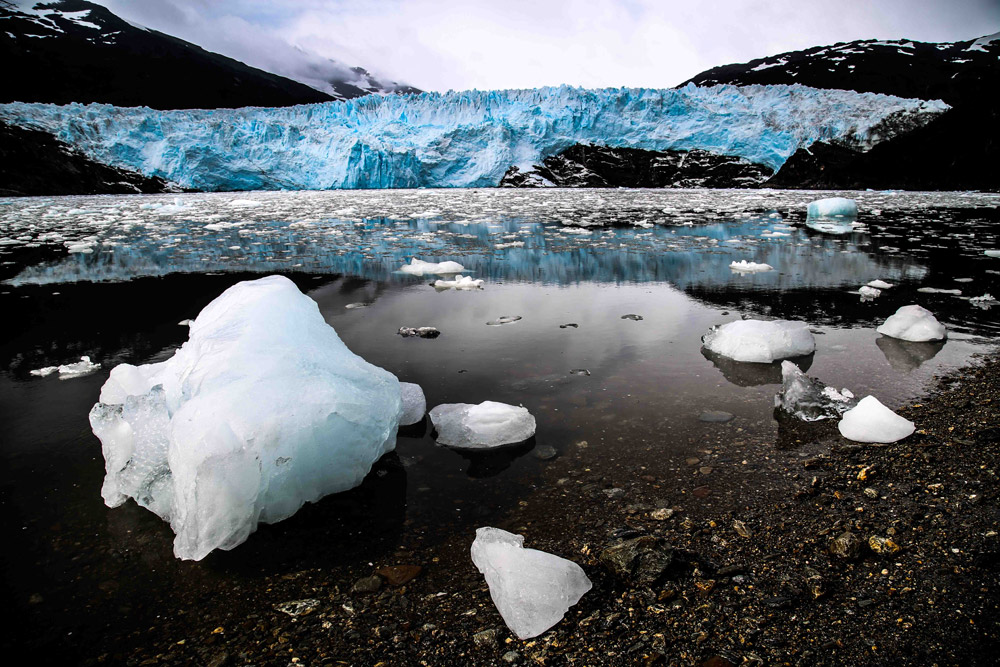 Patagonian fjord and glacier