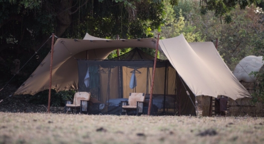 A guest tent at Camp Nomade